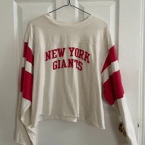 Vintage New York Giants Womens Long Sleeve Cropped Size L Classic Reebok Shirt